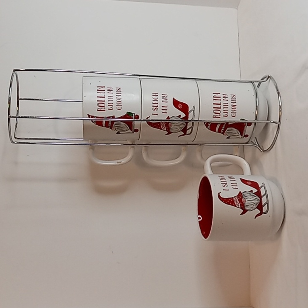 Peppermint & Pine Stackable Knome Espresso Coffee Cups Set Of 4